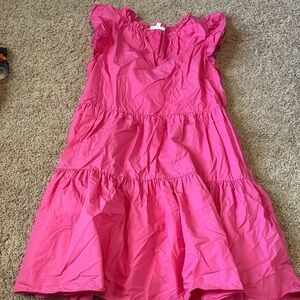 Vibrant Pink Ruffled Mini Dress